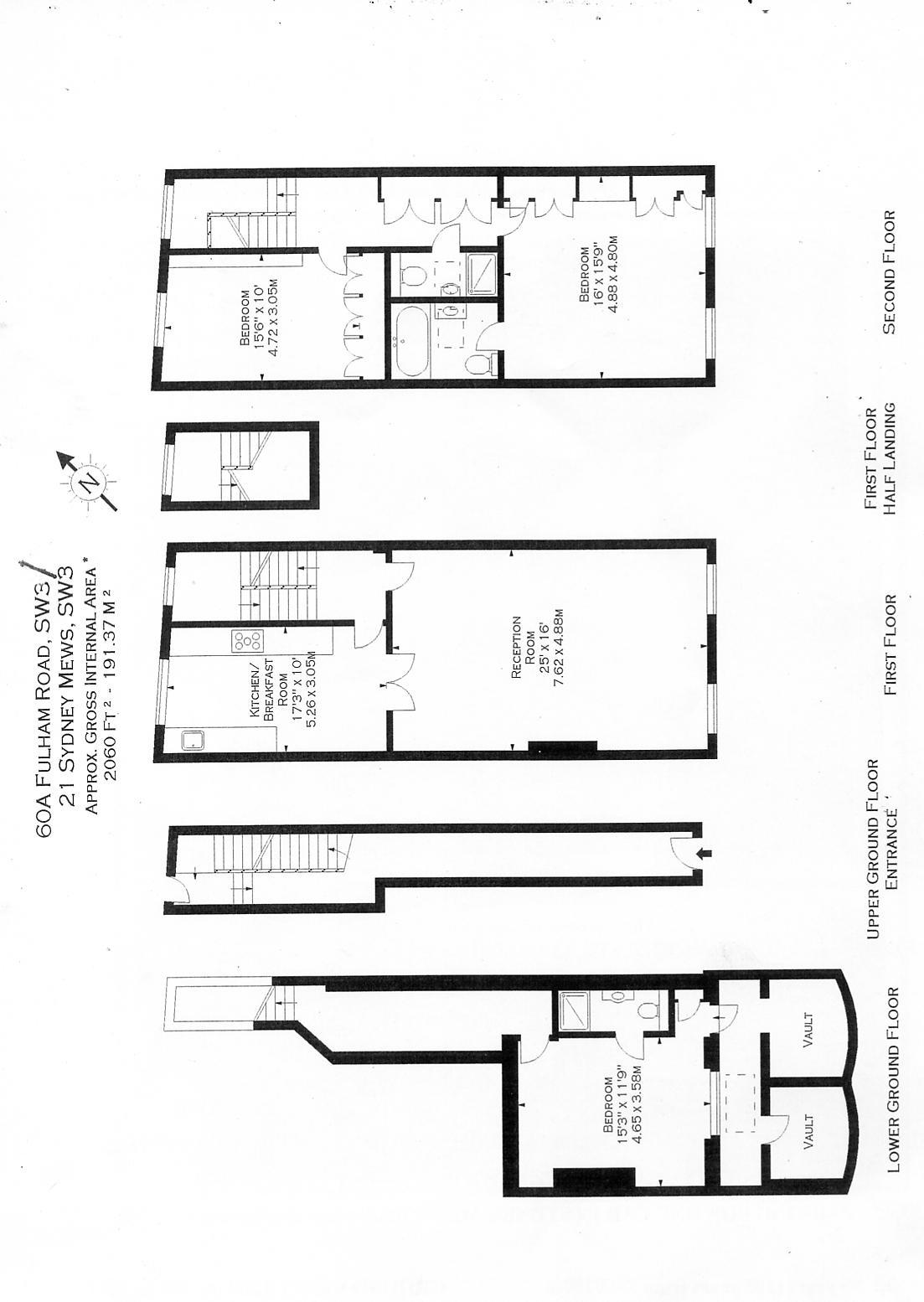 Floorplans For Sydney Mews, London