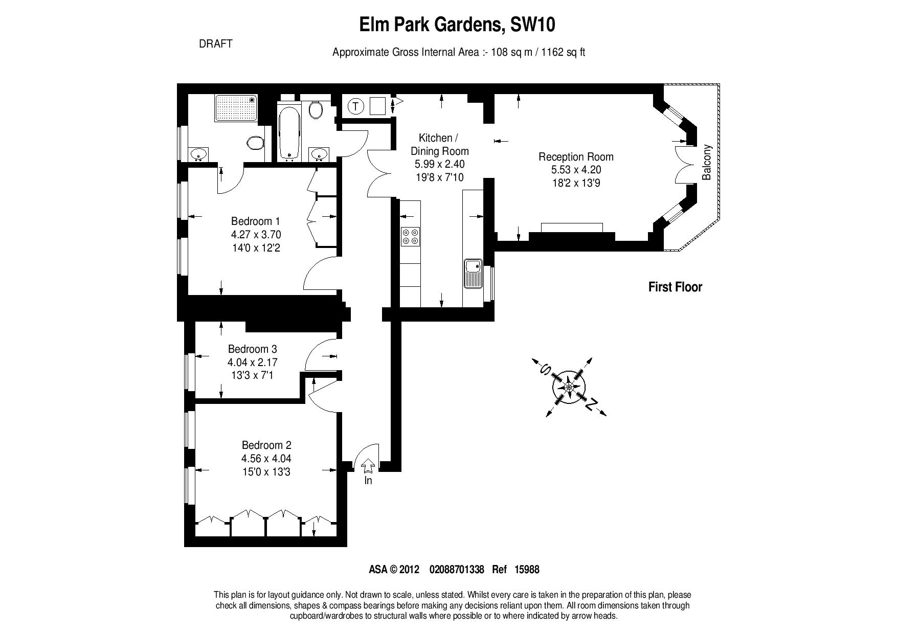 Floorplans For Elm Park Gardens, South Kensington