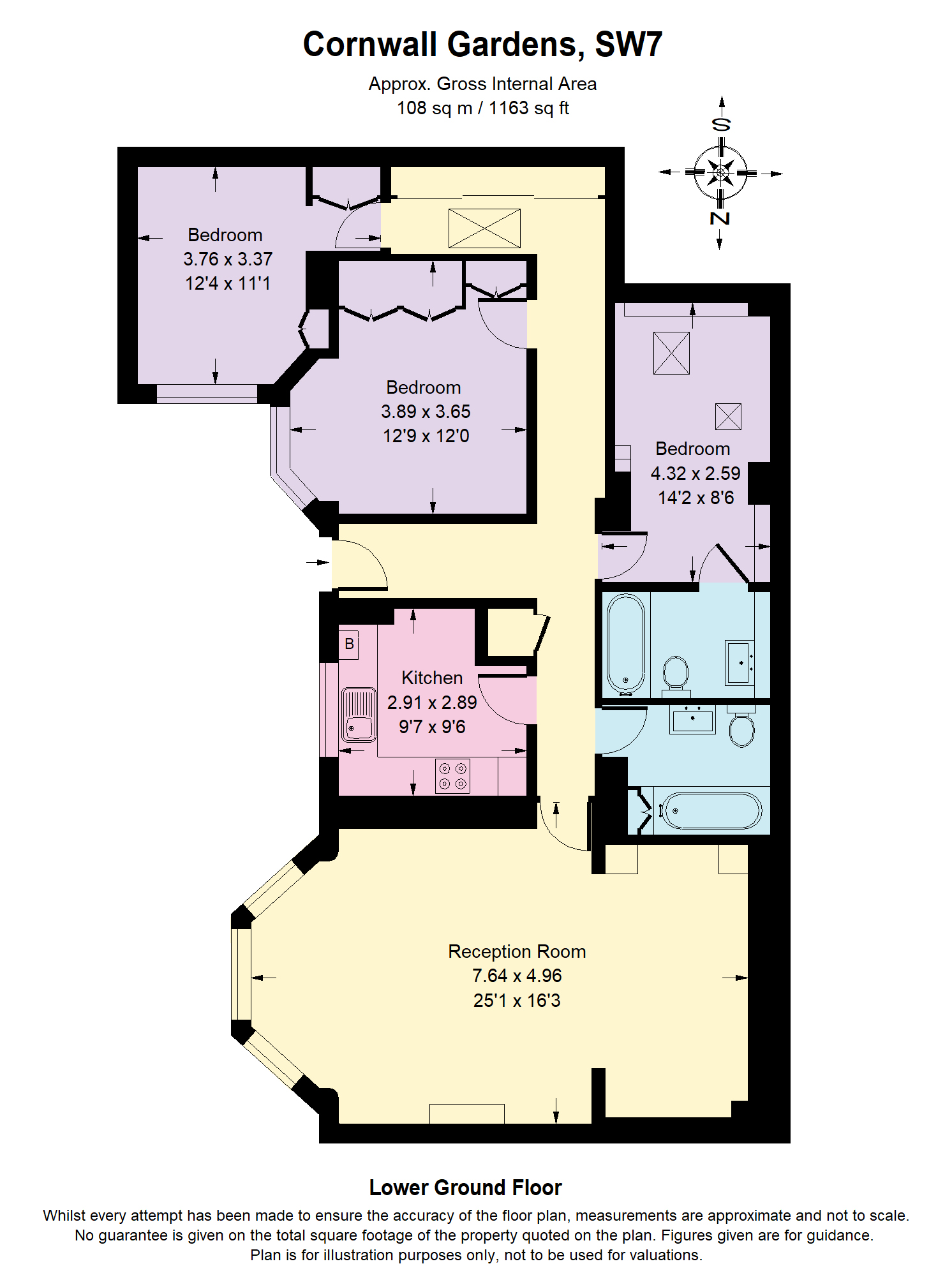 Floorplans For Cornwall Gardens, South Kensington