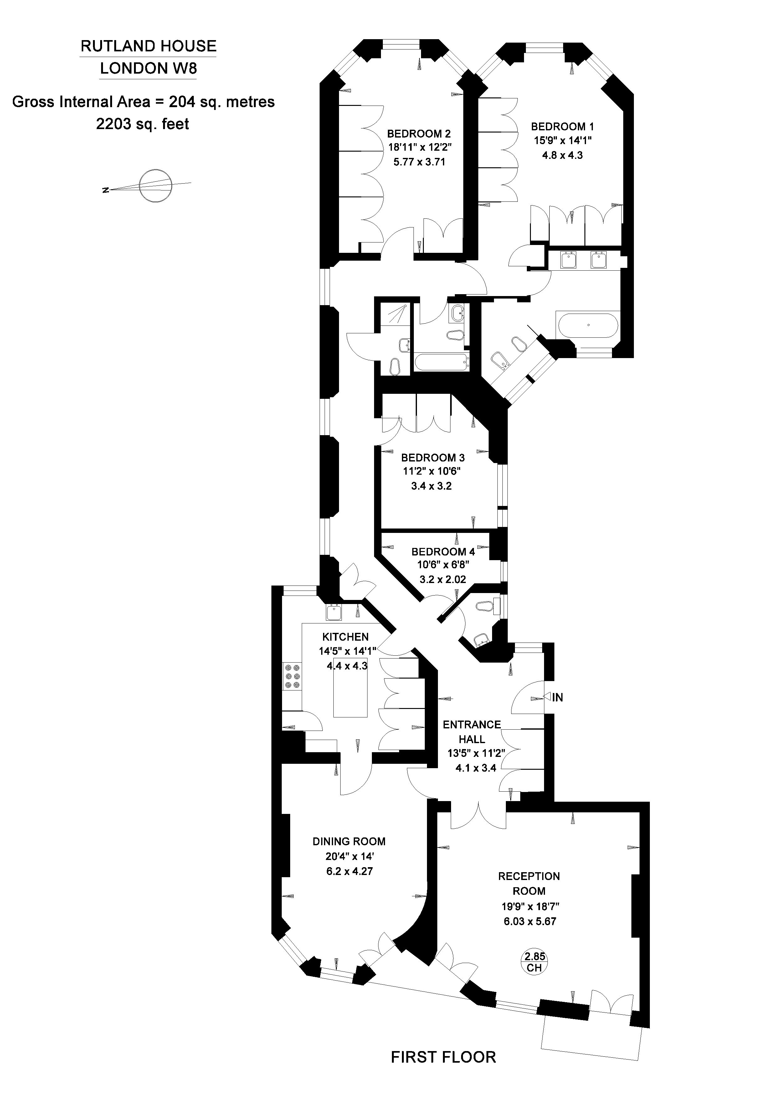 Floorplans For Rutland House, Kensington