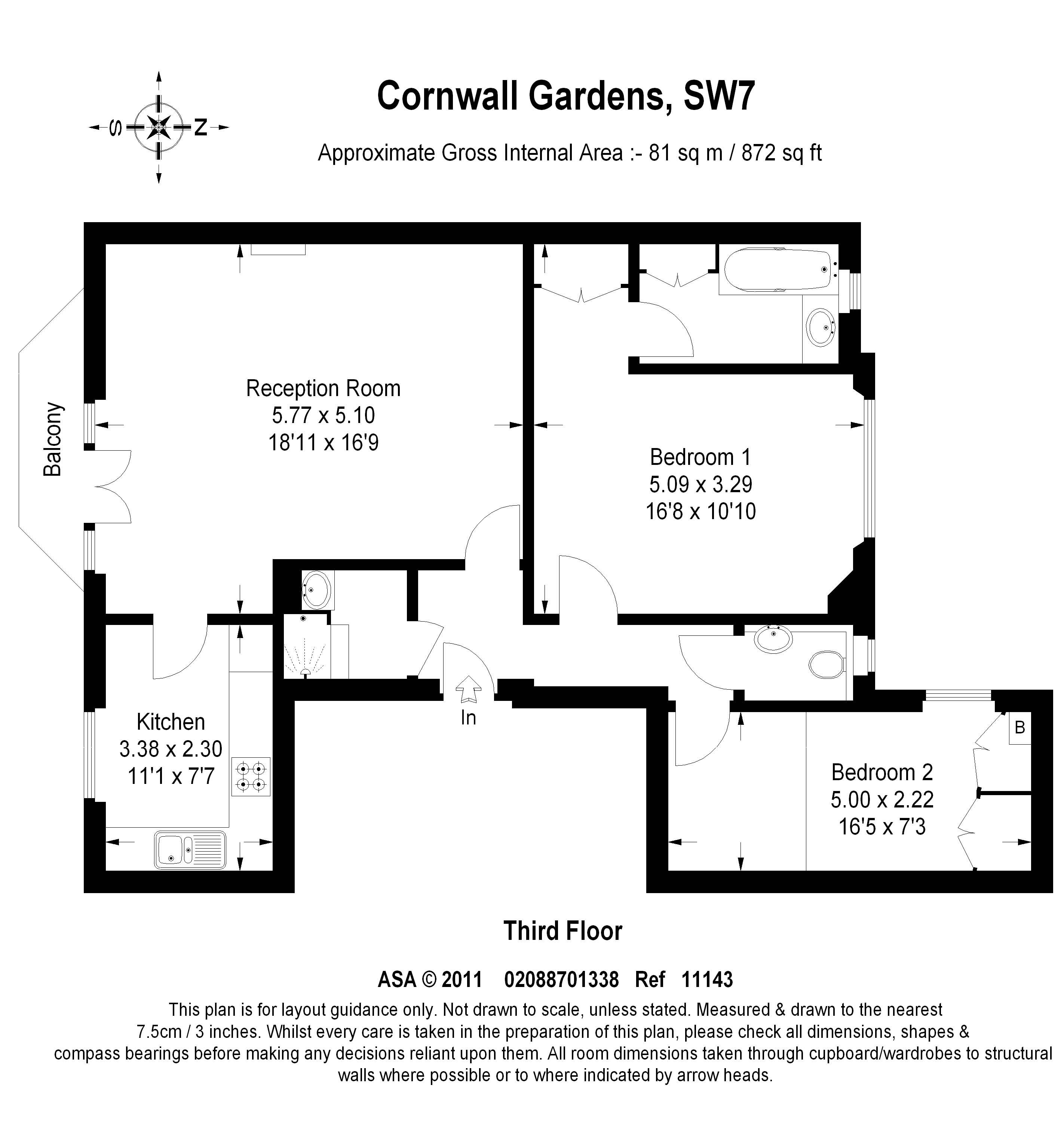 Floorplans For Cornwall Gardens, London